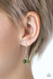 Paparazzi "Whimsically Wayward" Green Faux Crystal Bead Silver Tone Necklace & Earring Set Paparazzi Jewelry