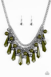 Paparazzi "Diva Dynamics" Green Necklace & Earring Set Paparazzi Jewelry