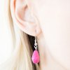 Paparazzi "Stone Streams" Pink Stone Silver Necklace & Earring Set Paparazzi Jewelry