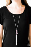 Paparazzi "Still Killin It" Pink Gems Pendant Silver Tone Necklace & Earring Set Paparazzi Jewelry