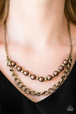 Paparazzi VINTAGE VAULT "Glam and Grind" Brown Necklace & Earring Set Paparazzi Jewelry