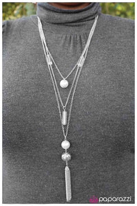 Paparazzi "Cascading Elegance" White Necklace & Earring Set Paparazzi Jewelry