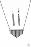 Paparazzi VINTAGE VAULT "Imperially Industrial" Black Necklace & Earring Set Paparazzi Jewelry