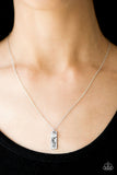 Paparazzi "Aspire" White Beads Engraved Silver Pendant Necklace & Earring Set Paparazzi Jewelry
