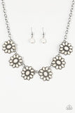 Paparazzi "Blooming Dunes" White Necklace & Earring Set Paparazzi Jewelry