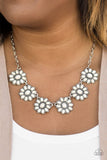 Paparazzi "Blooming Dunes" White Necklace & Earring Set Paparazzi Jewelry