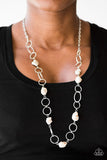 Paparazzi "Canyon Trip" White Necklace & Earring Set Paparazzi Jewelry