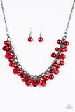 Paparazzi "Time To RUNWAY" Red Necklace & Earring Set Paparazzi Jewelry