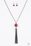 Paparazzi "Be A Boss" Red Necklace & Earring Set Paparazzi Jewelry