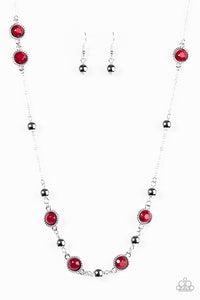 Paparazzi "Make A Scene" Red Necklace & Earring Set Paparazzi Jewelry