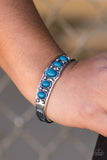 Paparazzi "Highlander" Blue Turquoise Bead Silver Tone Cuff Bracelet Paparazzi Jewelry
