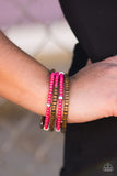 Paparazzi "Who WOOD Of Thought" Pink Bead Wooden Accent Wrap Bracelet Paparazzi Jewelry