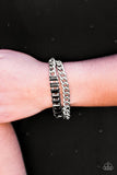 Paparazzi "Plunge Into Grunge" Black Bracelet Paparazzi Jewelry