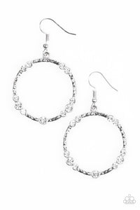 Paparazzi "Glitter Gathering" White Earrings Paparazzi Jewelry