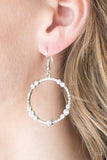 Paparazzi "Glitter Gathering" White Earrings Paparazzi Jewelry