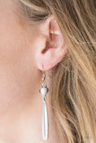 Paparazzi "Tropic Trek" White Bead Silver Rod Earrings Paparazzi Jewelry