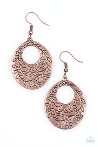 Paparazzi "Follow The Flowers" Copper Earrings Paparazzi Jewelry