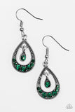 Paparazzi "Downtown Princess" Green Earrings Paparazzi Jewelry