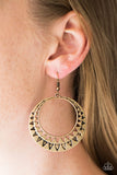 Paparazzi "Rustic Rays"Brass Hoop  Sunburst Pattern Earrings Paparazzi Jewelry