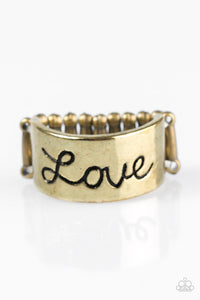 Paparazzi "Love Hard" Brass Ring Paparazzi Jewelry