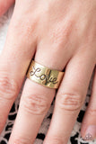 Paparazzi "Love Hard" Brass Ring Paparazzi Jewelry