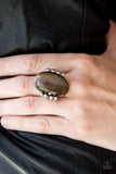 Paparazzi "All Will Be SHINE!" Brown Moonstone Silver Tone Ring Paparazzi Jewelry