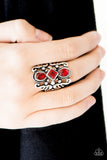 Paparazzi "Tiki Twinkle" Red Ring Paparazzi Jewelry
