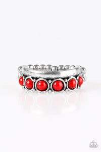 Paparazzi VINTAGE VAULT "Country Couture" Red Ring Paparazzi Jewelry