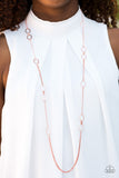 Paparazzi "Shine Time" Copper Hoop Long Chain Necklace & Earring Set Paparazzi Jewelry