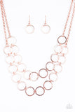 Paparazzi "Bling The Alarm" Copper Necklace & Earring Set Paparazzi Jewelry