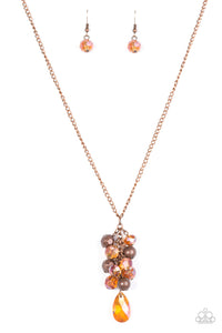 Paparazzi "Somewhere Over the GLITTER Rainbow" Copper Necklace & Earring Set Paparazzi Jewelry