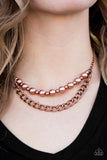 Paparazzi VINTAGE VAULT "Glam and Grind" Copper Necklace & Earring Set Paparazzi Jewelry