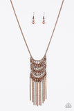 Paparazzi VINTAGE VAULT "Metal Maven" Copper Necklace & Earring Set Paparazzi Jewelry