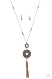 Paparazzi "The WHEEL To Work Wonders" Copper Necklace & Earring Set Paparazzi Jewelry