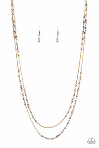 Paparazzi "Rustic Allure" Brass Bead Accented Chain Necklace & Earring Set Paparazzi Jewelry