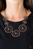 Paparazzi "Blooming With Beauty" Copper Flower Silhouette Necklace & Earring Set Paparazzi Jewelry