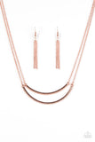 Paparazzi "Come Rain Or MOONSHINE" Shiny Copper Frame Necklace & Earring Set Paparazzi Jewelry