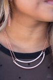 Paparazzi "Come Rain Or MOONSHINE" Shiny Copper Frame Necklace & Earring Set Paparazzi Jewelry