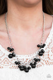 Paparazzi VINTAGE VAULT "Celebrity Treatment" Black Necklace & Earring Set Paparazzi Jewelry