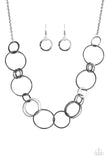 Paparazzi "Follow The RINGLEADER" Black Necklace & Earring Set Paparazzi Jewelry