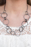 Paparazzi "Follow The RINGLEADER" Black Necklace & Earring Set Paparazzi Jewelry