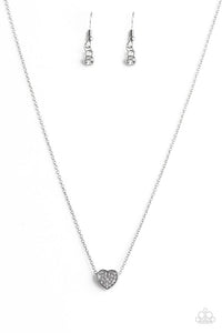 Paparazzi "HEART-Headed" Black Necklace & Earring Set Paparazzi Jewelry