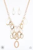 Paparazzi "A Golden Spell" Gold Blockbuster Necklace & Earring Set Paparazzi Jewelry