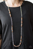 Paparazzi "Lady Boss" Brown Necklace & Earring Set Paparazzi Jewelry