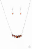 Paparazzi "Speaking of Sparkle" Brown Necklace & Earring Set Paparazzi Jewelry