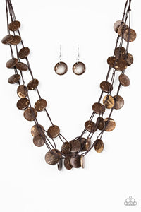 Paparazzi "Caribbean Catch" Brown Necklace & Earring Set Paparazzi Jewelry
