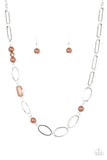 Paparazzi "Marvelously Modern" Brown Necklace & Earring Set Paparazzi Jewelry