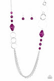 Paparazzi "Wonderfully Colorful" Purple Necklace & Earring Set Paparazzi Jewelry