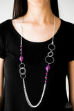 Paparazzi "Wonderfully Colorful" Purple Necklace & Earring Set Paparazzi Jewelry