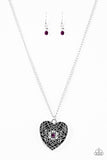 Paparazzi "Under LOCKET and Key" Purple Necklace & Earring Set Paparazzi Jewelry